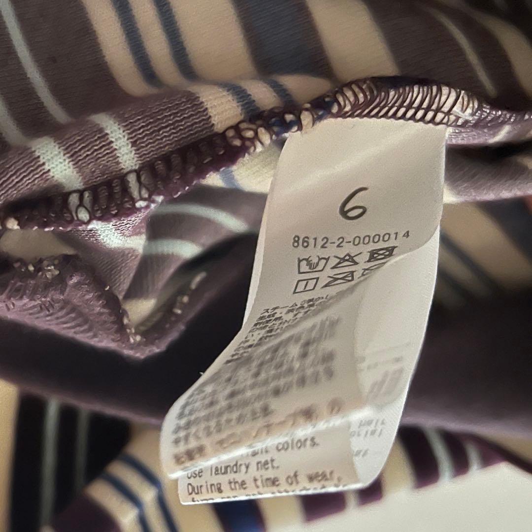 ROKU 6 ベロア ボーダー ポロシャツ 美品