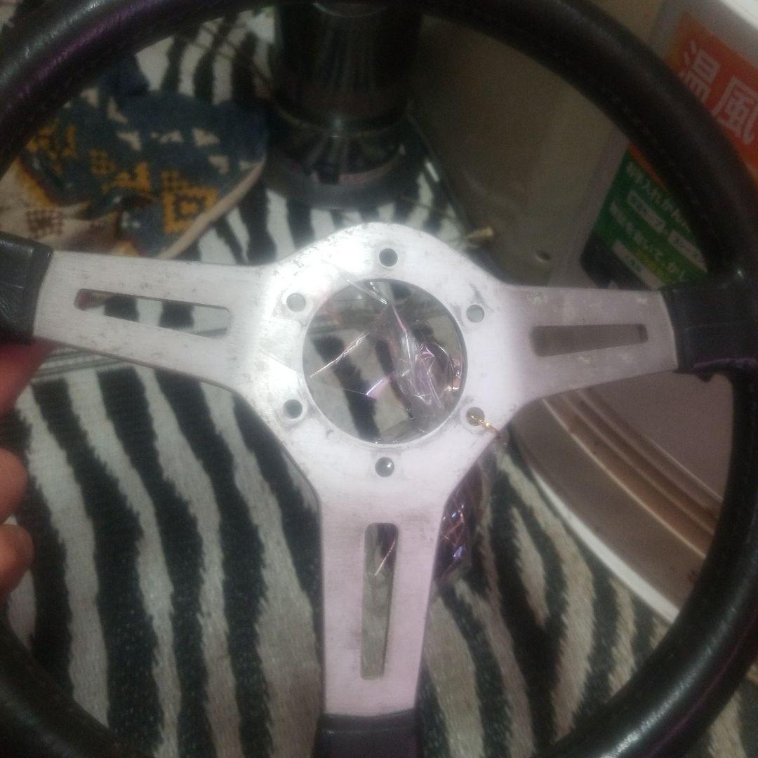 当時物 EVA antares ステアリングホイール 黒/シルバー