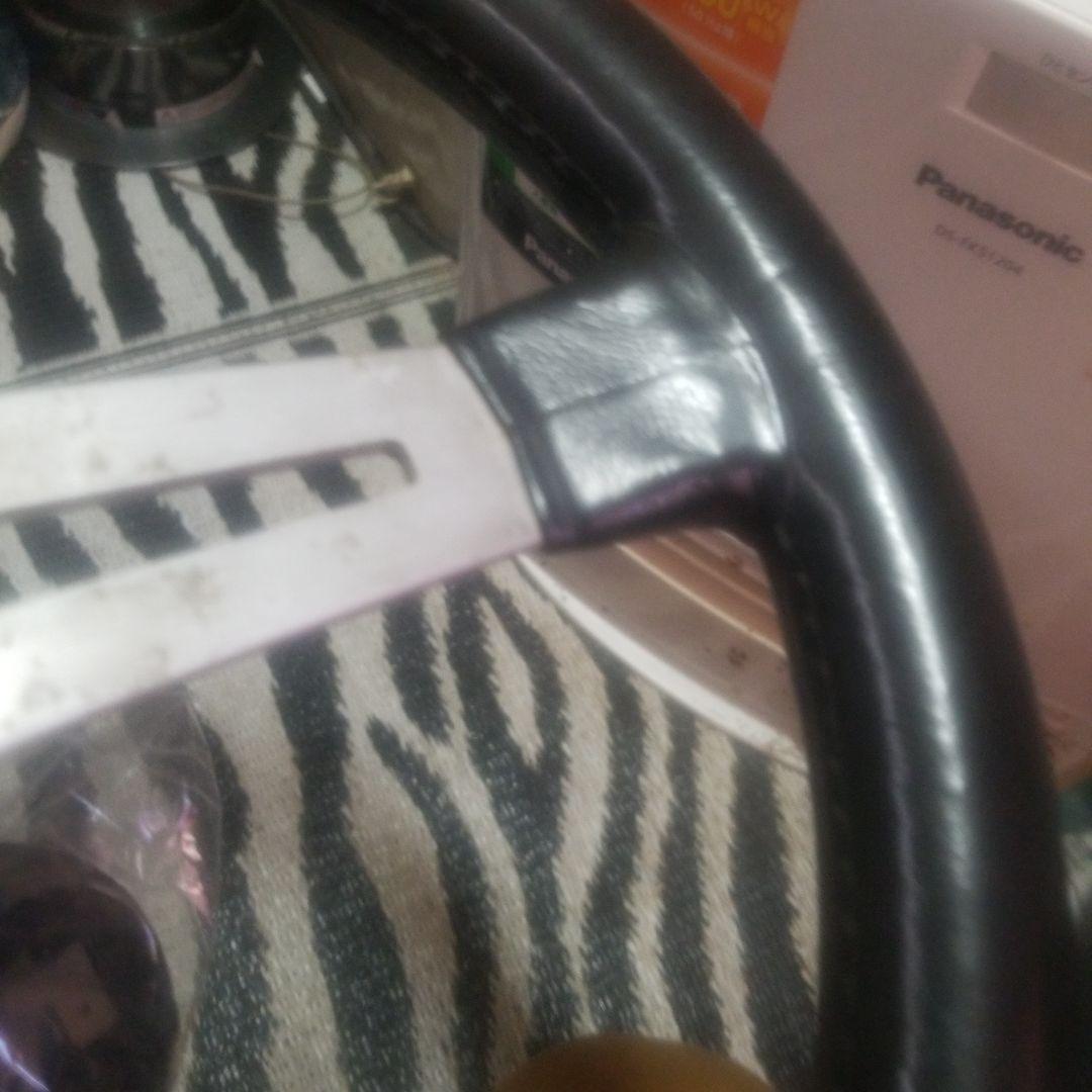 当時物 EVA antares ステアリングホイール 黒/シルバー