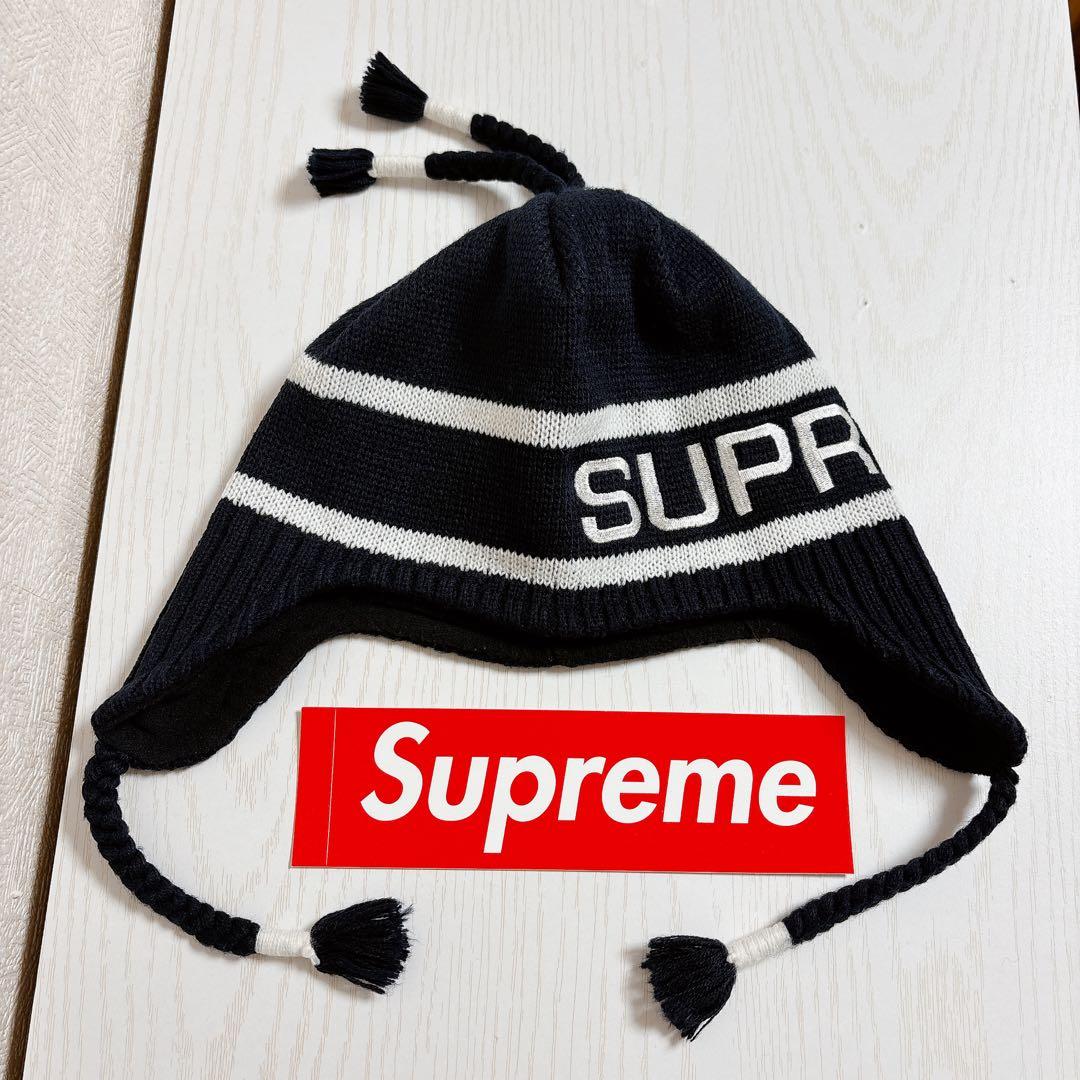 Supreme Earflap Beanie イヤーフラップ　ネイビー　紺