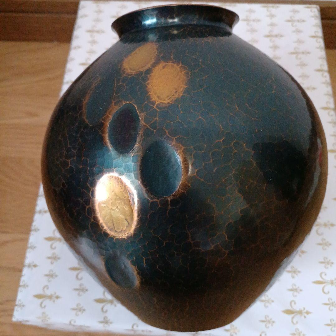 美品　伝統工芸品 玉川堂　鎚起銅器　花瓶 　桐箱付き