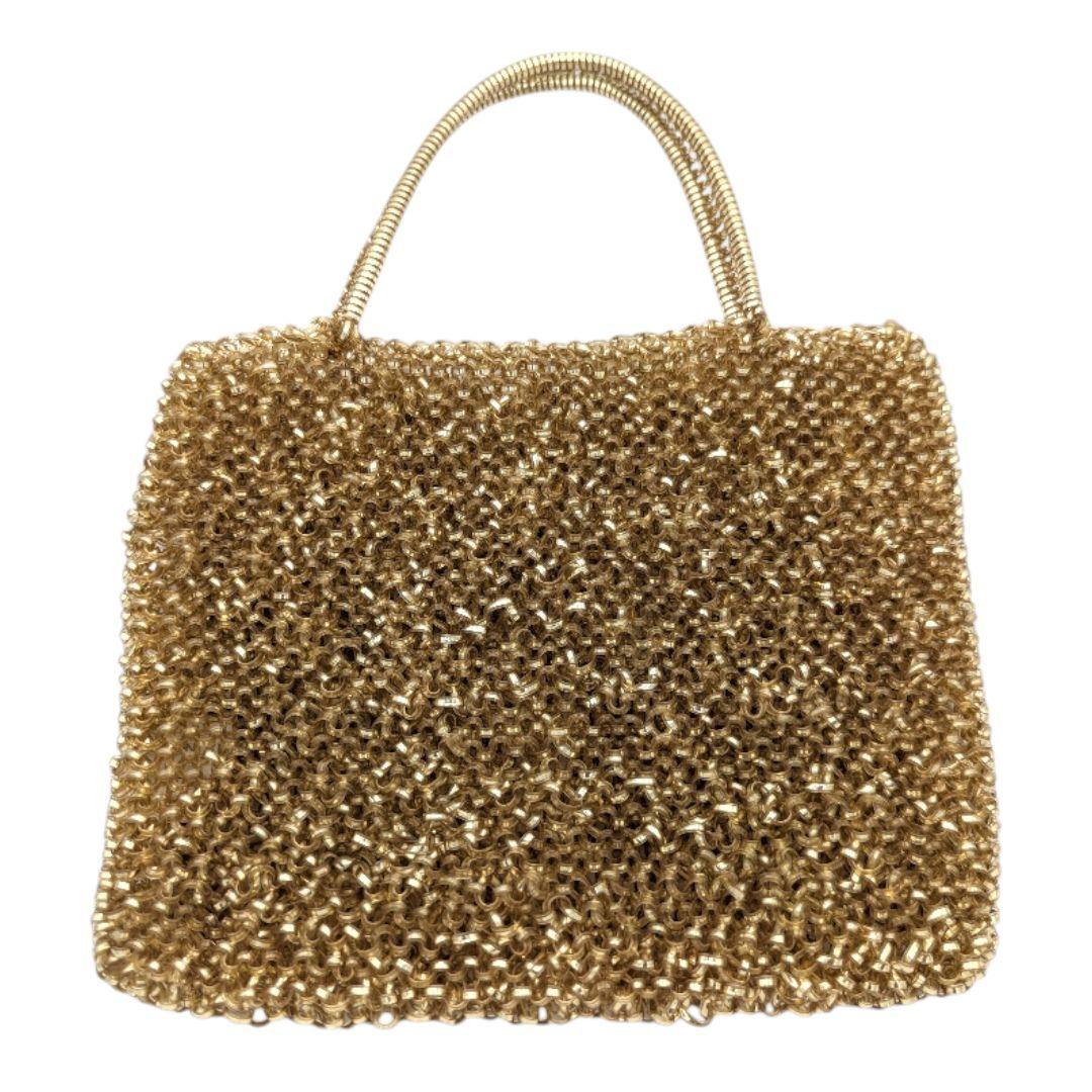 【美品】アンテプリマ ワイヤーバッグ トートバッグ 金 ゴールド スクエア ミニ