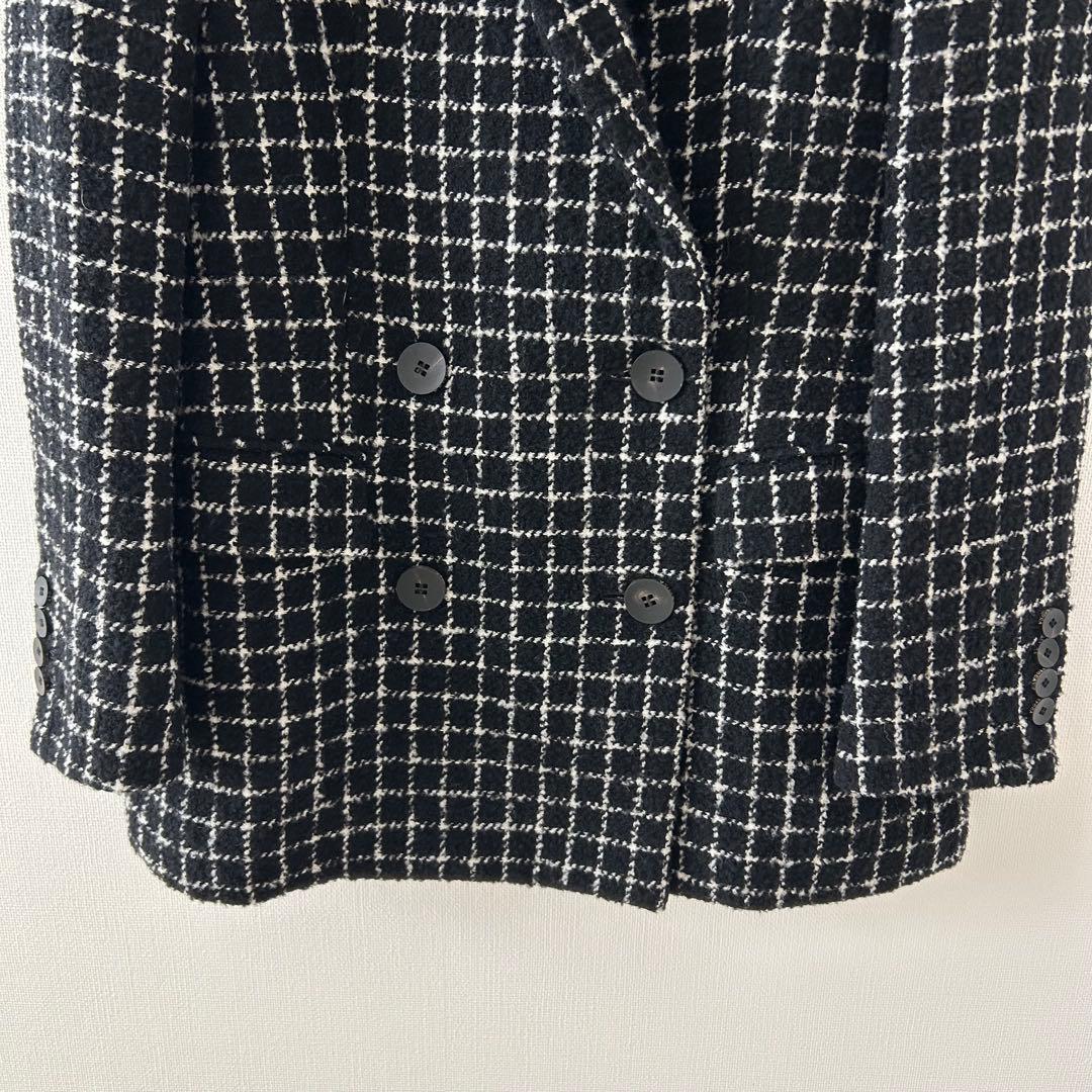 美品✨EPOCA クロスチェック ダブルブレストジャケット ブラック　40