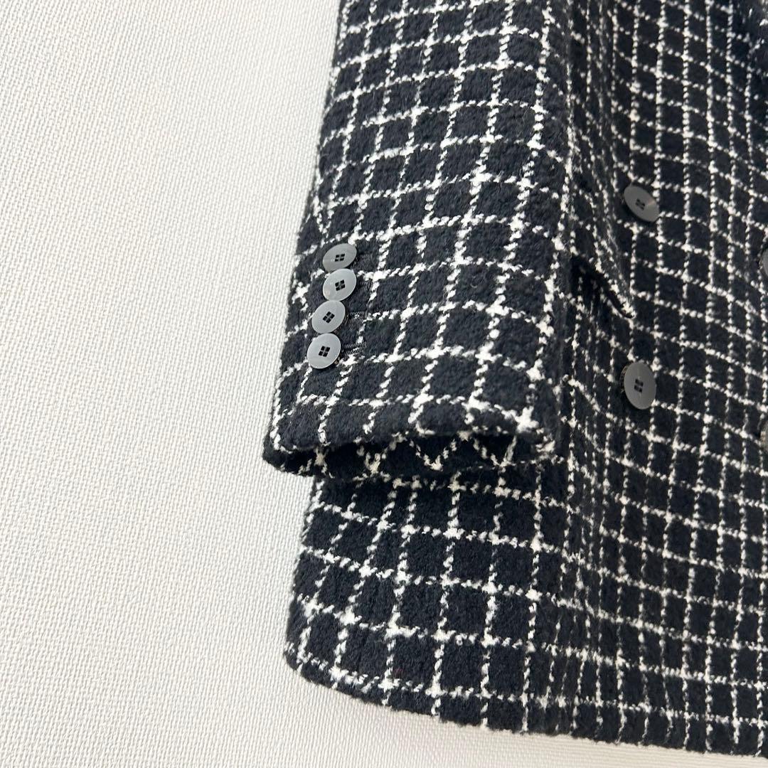 美品✨EPOCA クロスチェック ダブルブレストジャケット ブラック　40
