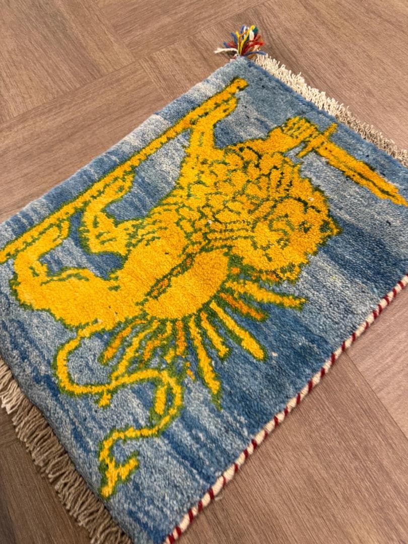 ギャッベ 44x56cm ペルシャ絨毯 手織り ギャベ 玄関マットラグ 絨毯