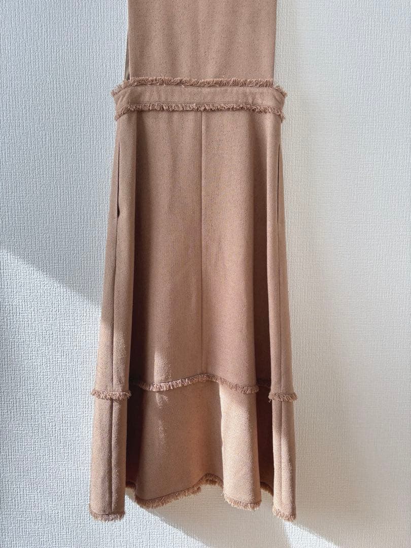 S様【超美品】アルアバイル ノンウールツイードフリンジフレアワンピース M