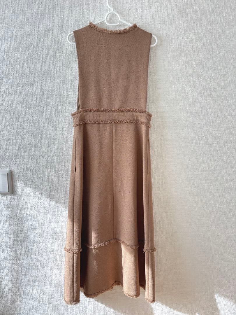 S様【超美品】アルアバイル ノンウールツイードフリンジフレアワンピース M