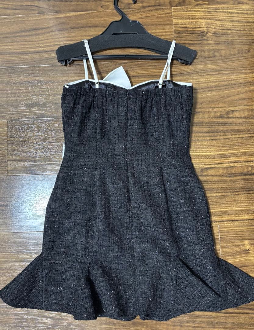 ROBE de FLEURSローブドフルール　リボンツイードキャミドレス　XS