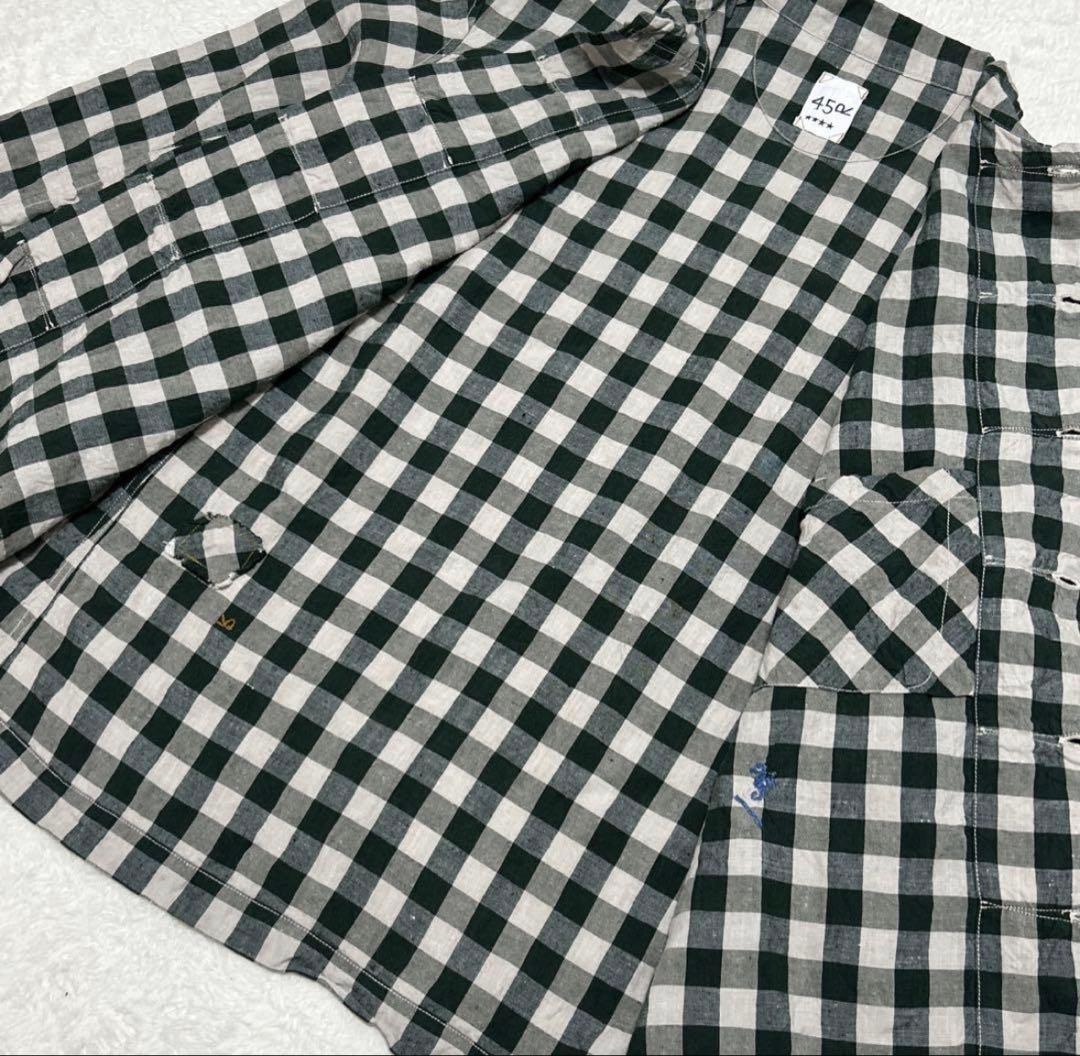 【週末限定価格】 45R リネン、ギンガムの908 8ノットオール、グリーン