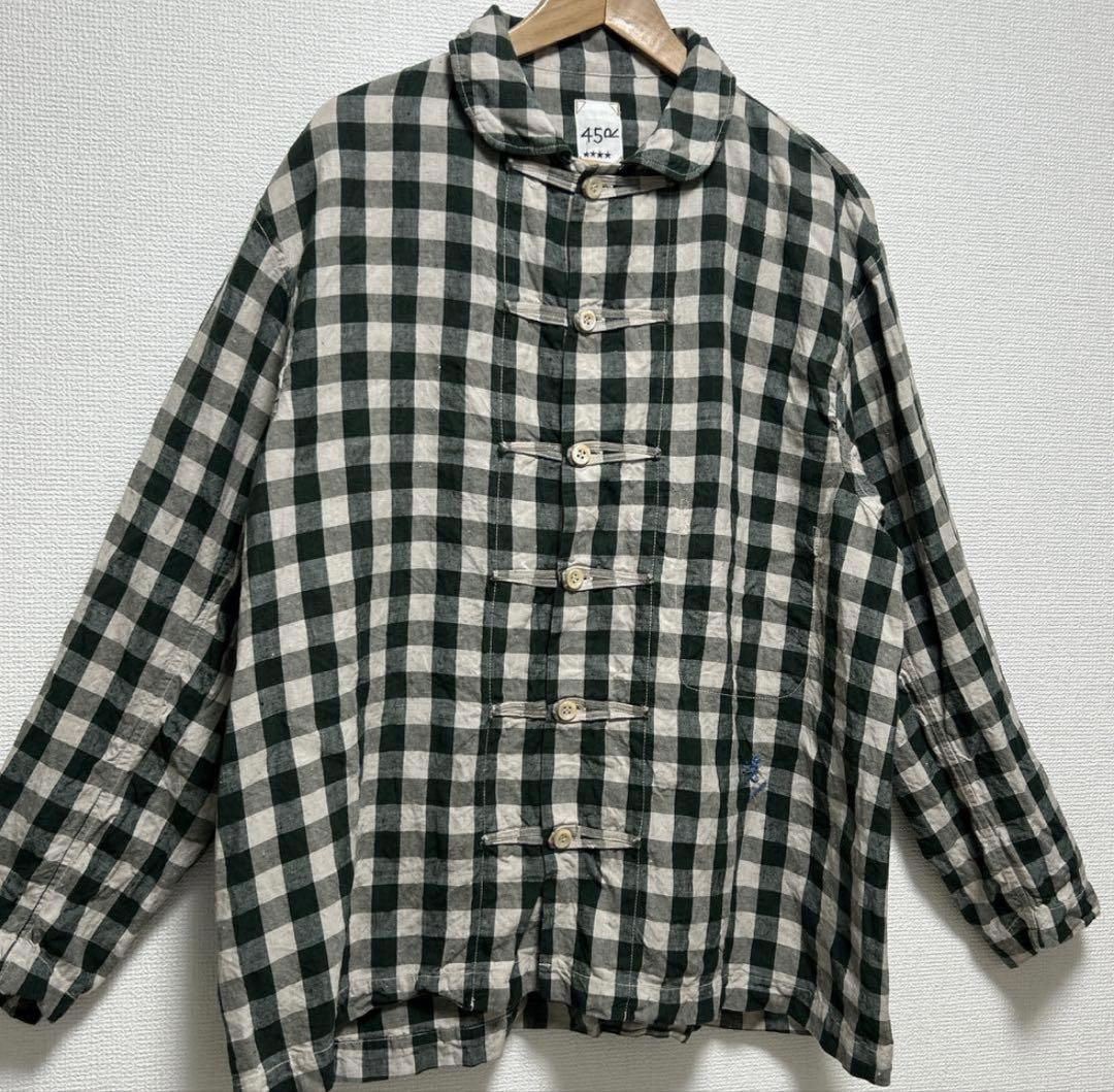 【週末限定価格】 45R リネン、ギンガムの908 8ノットオール、グリーン