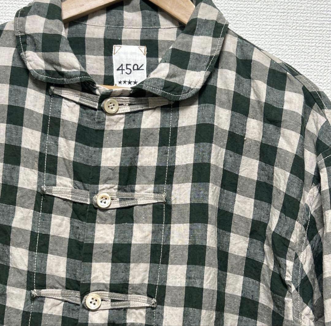 【週末限定価格】 45R リネン、ギンガムの908 8ノットオール、グリーン