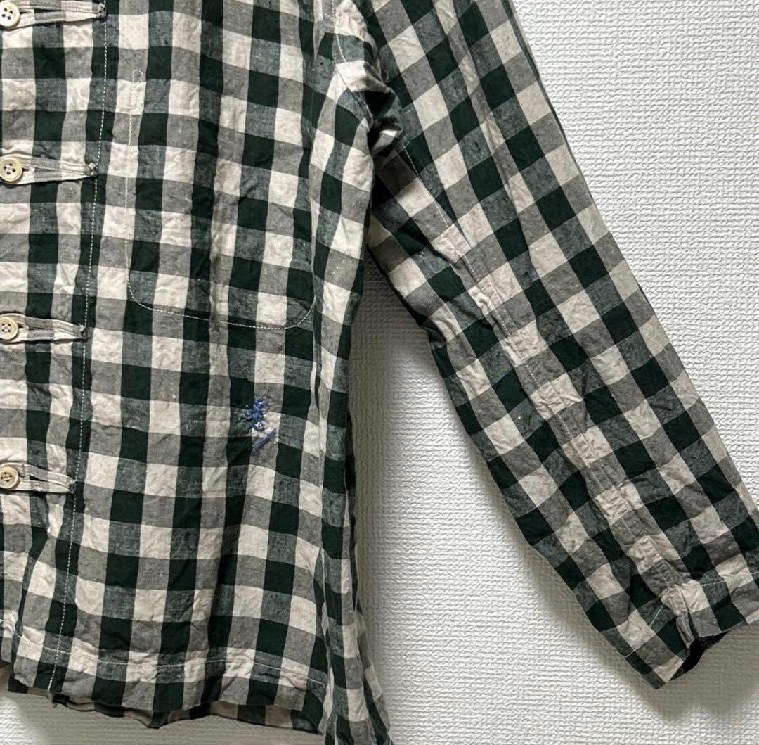 【週末限定価格】 45R リネン、ギンガムの908 8ノットオール、グリーン