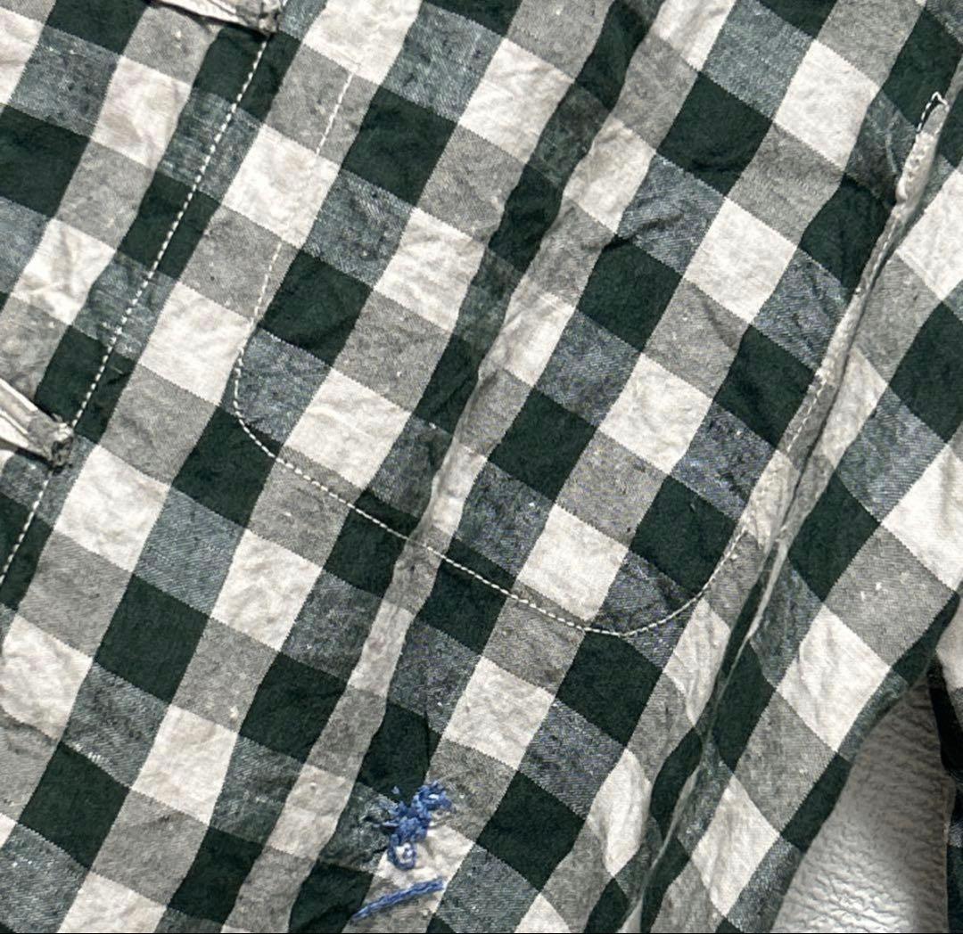 【週末限定価格】 45R リネン、ギンガムの908 8ノットオール、グリーン