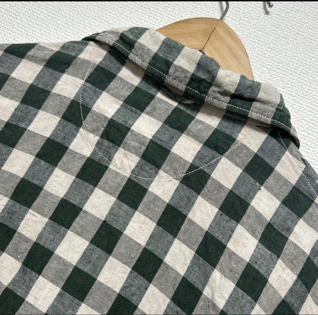 【週末限定価格】 45R リネン、ギンガムの908 8ノットオール、グリーン