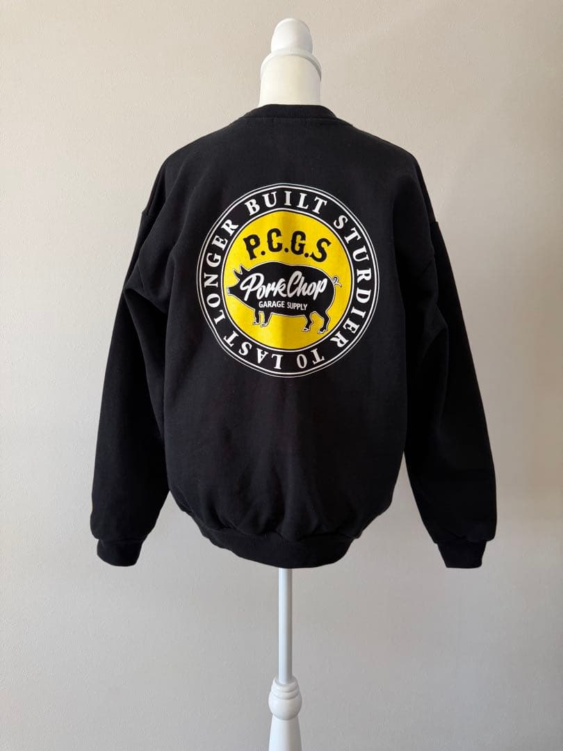 値引き中【美品】PORKCHOP 裏起毛クルーネックスウェット ブラックM