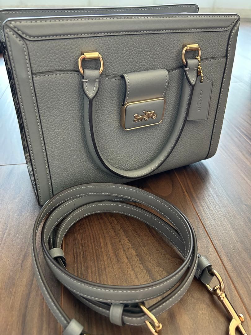 COACH グレース キャリーオール ハンドバッグ グレー超美品！