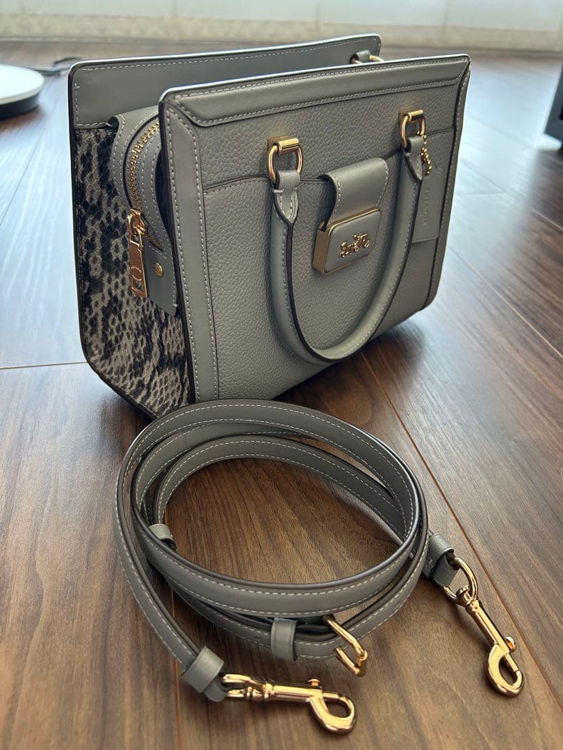 COACH グレース キャリーオール ハンドバッグ グレー超美品！