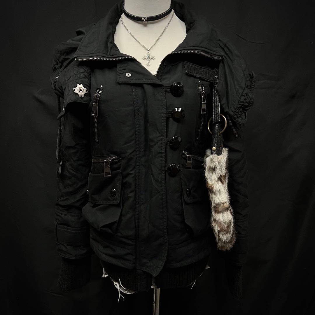 平成ギャル　y2k グランジ　ダークコア　ギミック　モッズコート　チャック　レア