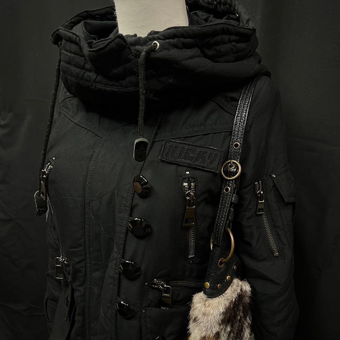 平成ギャル　y2k グランジ　ダークコア　ギミック　モッズコート　チャック　レア