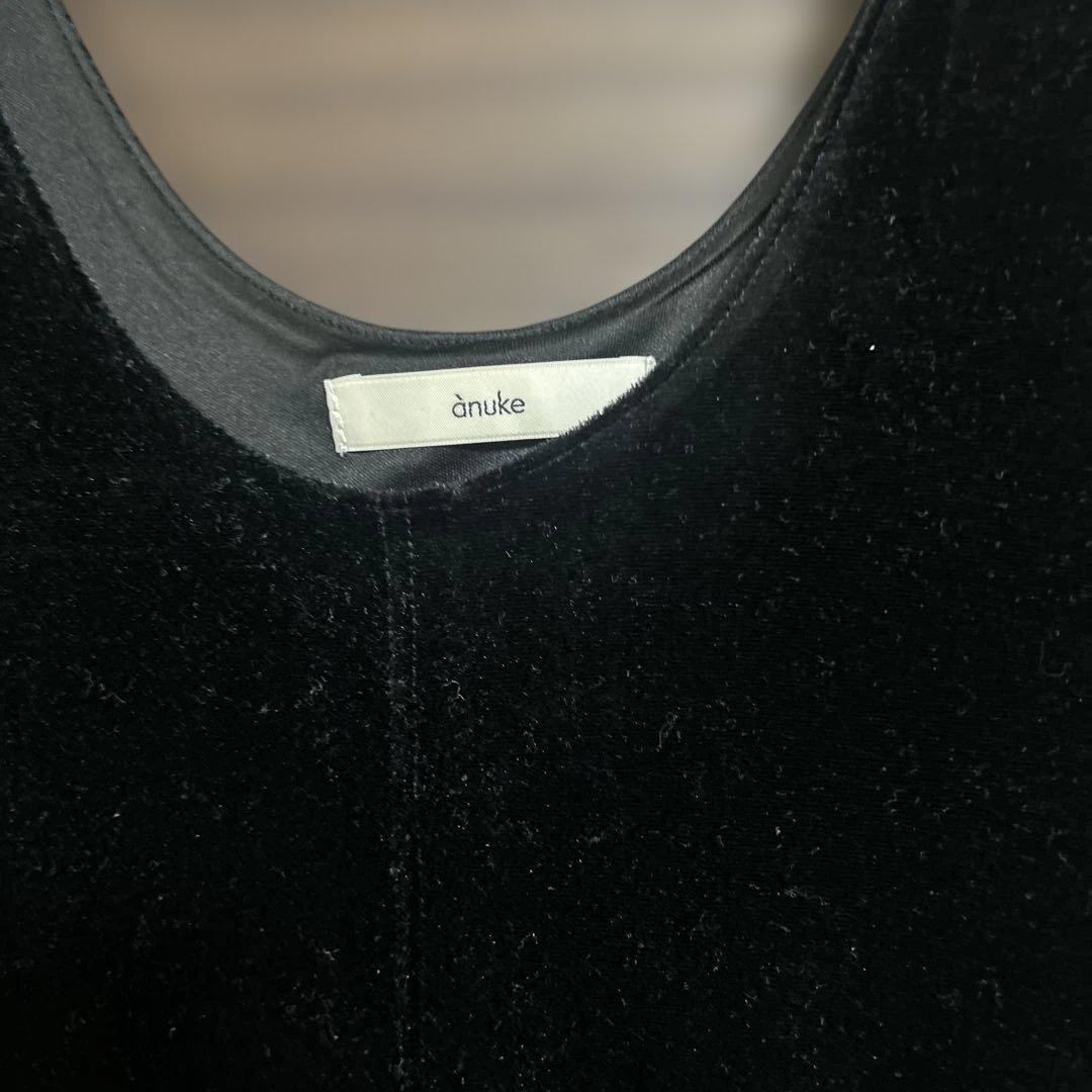 anuke Velour Uneck Onepiece ブラック　36