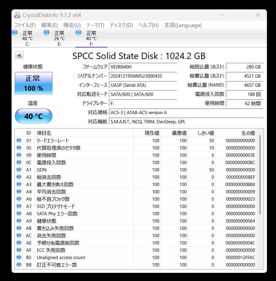 シリコンパワーA55　SSD　1TB