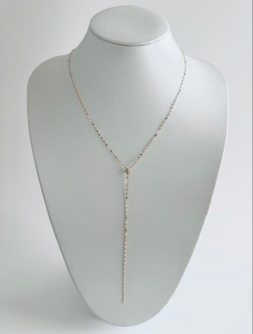 K18YGラリエットロング2wayフリーネックレス全長70㎝