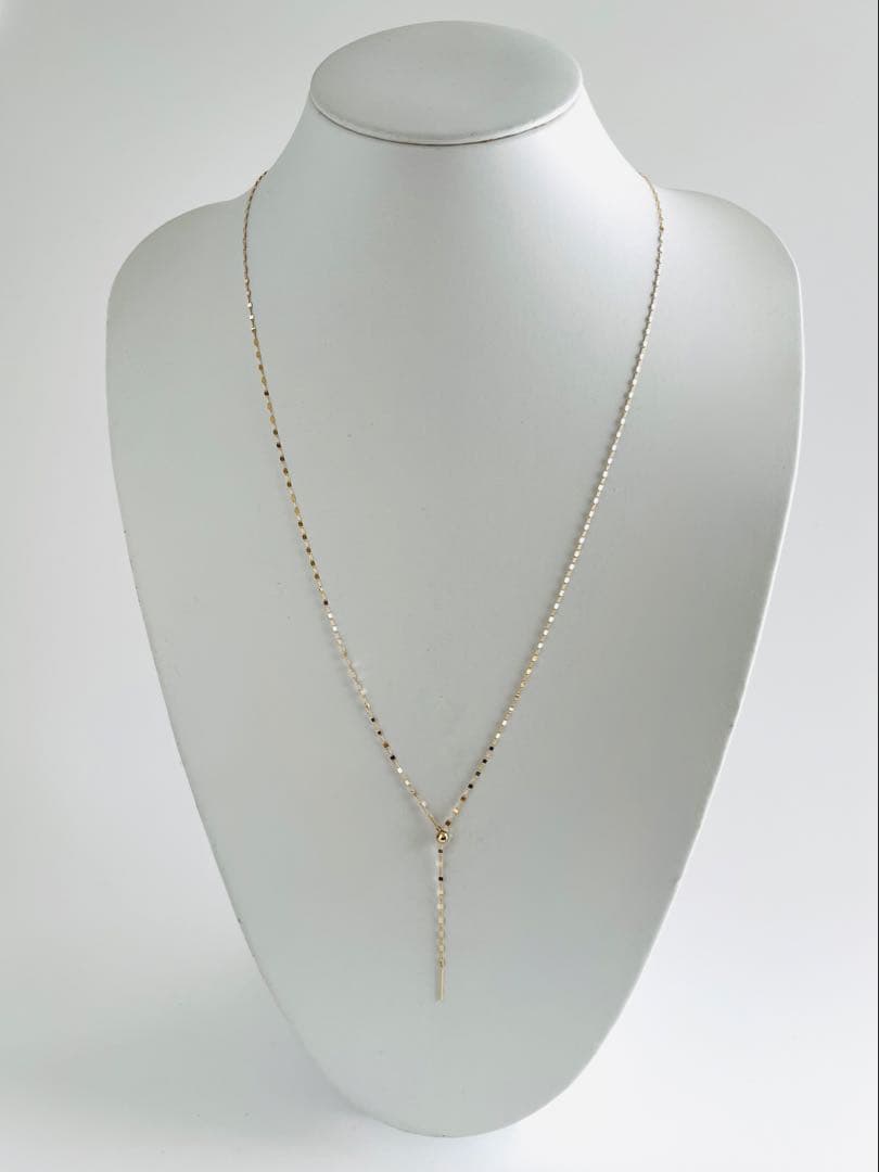K18YGラリエットロング2wayフリーネックレス全長70㎝