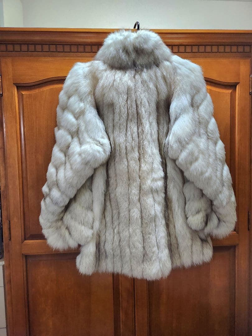 【ちゃむち】毛皮　コート　フォックス　ブルーフォックス　EMBA 　美品