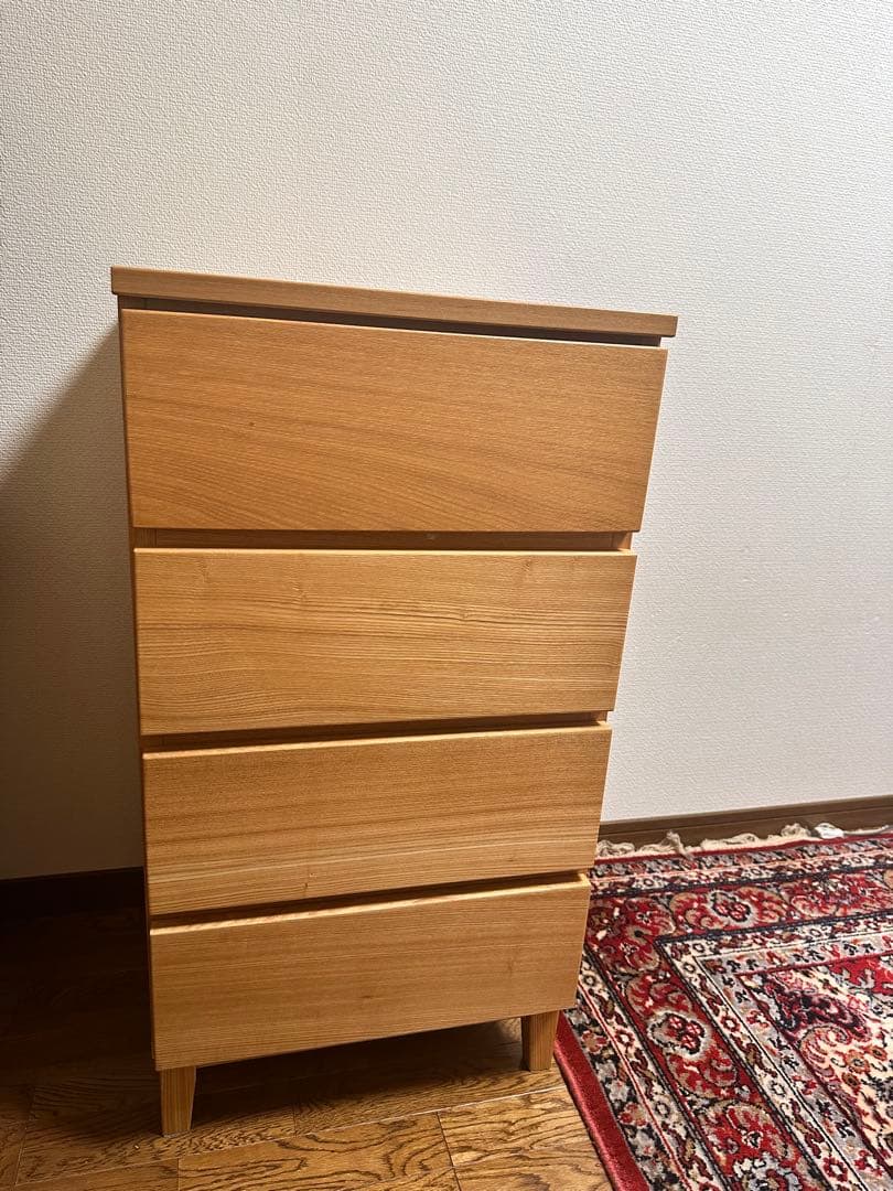 あいあい様限定品/無印良品//4段チェスト/天然木/タモ材