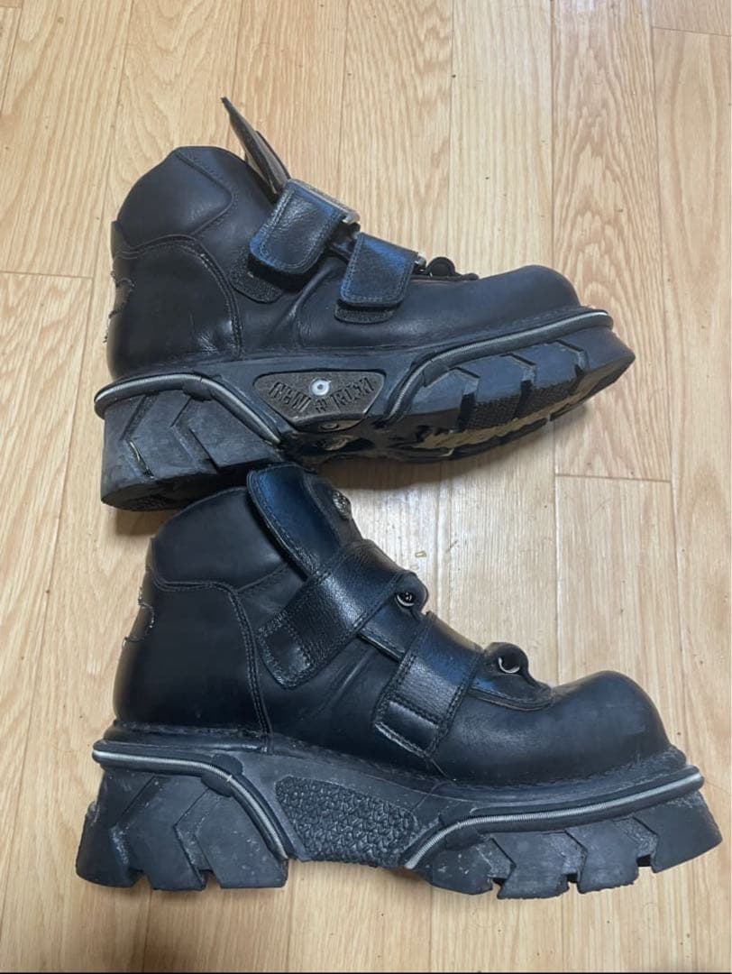 激レア廃盤　00s newrock ブラックブーツ　厚底　archive