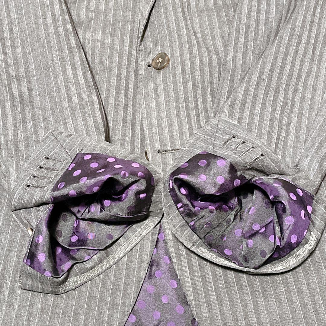 aab　スーツ　セットアップ　レダ　オーダーメイド　 グレー　ヘリンボー紫