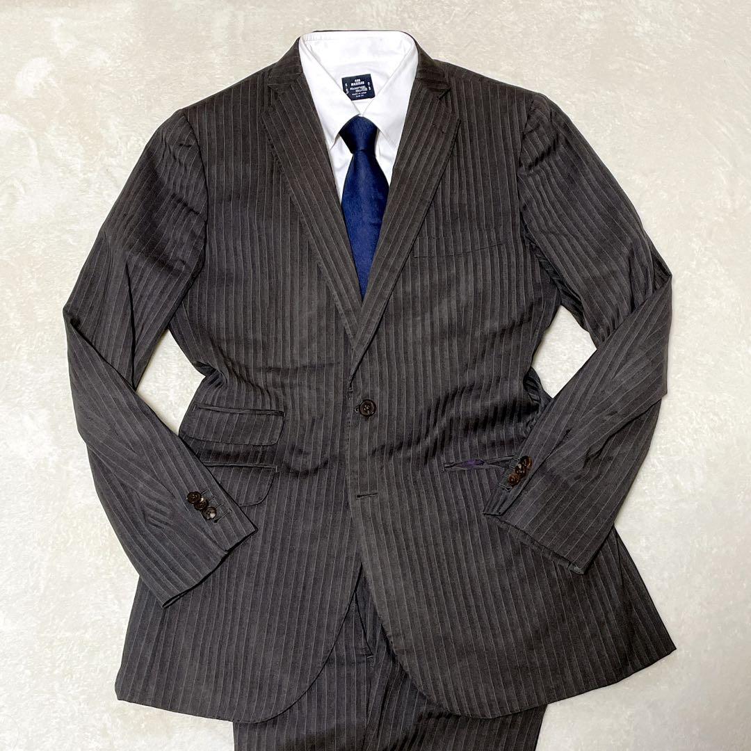aab　スーツ　セットアップ　レダ　オーダーメイド　 グレー　ヘリンボー紫