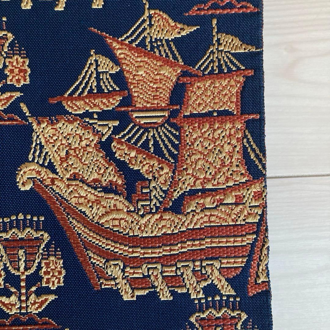 アンティーク京袋帯　南蛮船の織り出し　上質　正絹　No.77-26