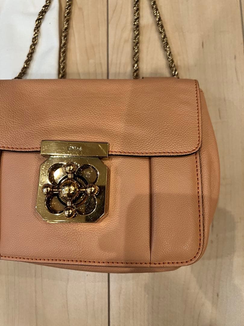 Chloé ピンク レザー チェーン　ショルダーバッグ