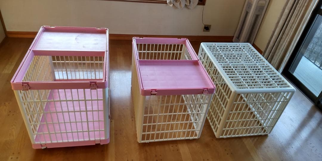 アイリスオーヤマ プラケージ ピンク 3段タイプ 　猫 ケージ キャットゲージ