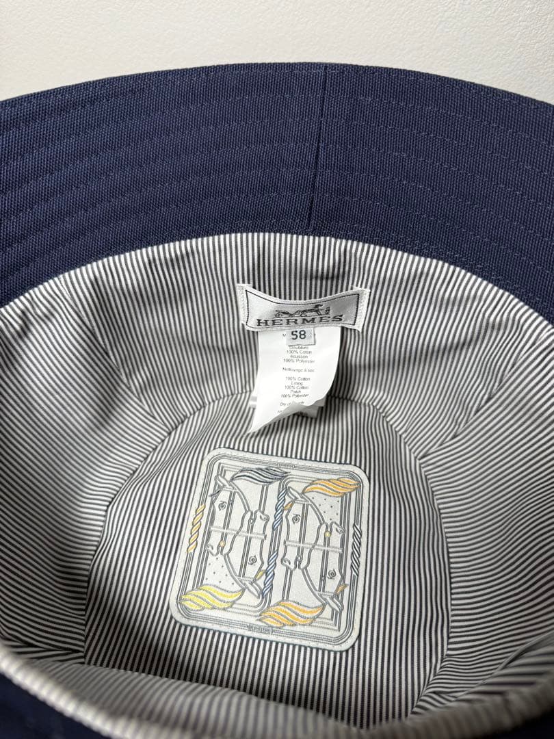 美品！　エルメス　バケットハット　デニム生地　セリエ　58サイズ