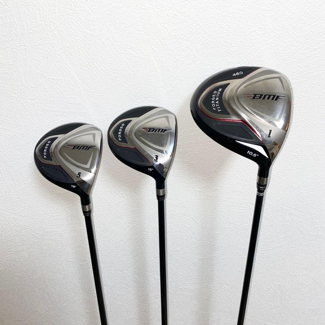 送料込☆BMFゴルフクラブフルセット☆初心者向け キャディバッグ付Sフレックス