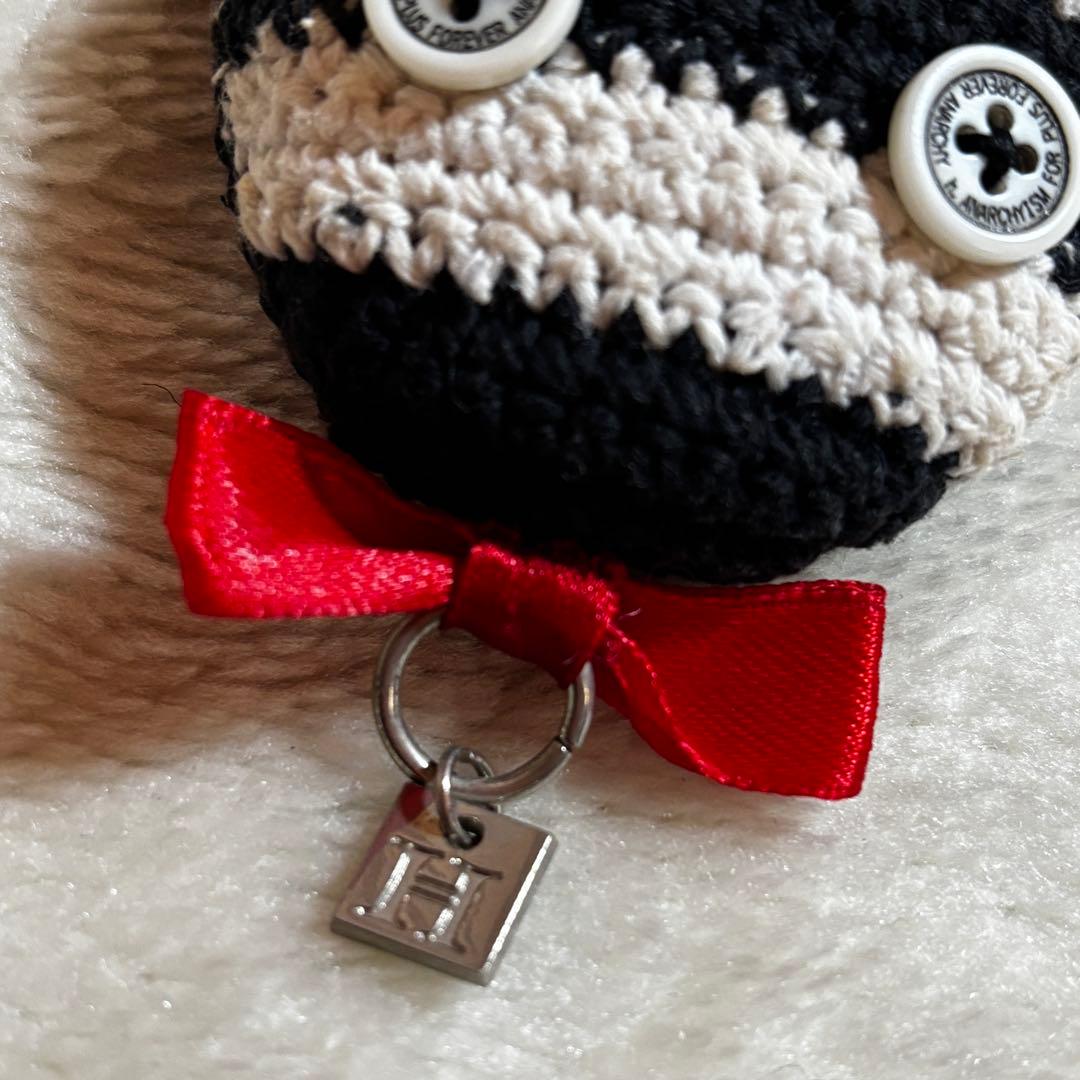 へ*可様 【Y2K】h.naoto 編みぐるみストライプウサギ　バッグチャーム