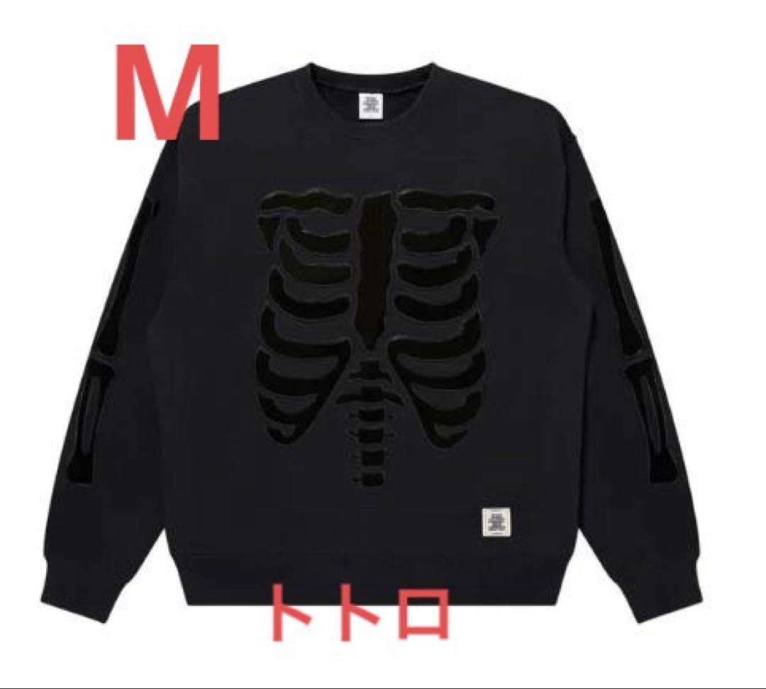 ブラックアイパッチ SKELETON PATCHED CREW SWEAT M