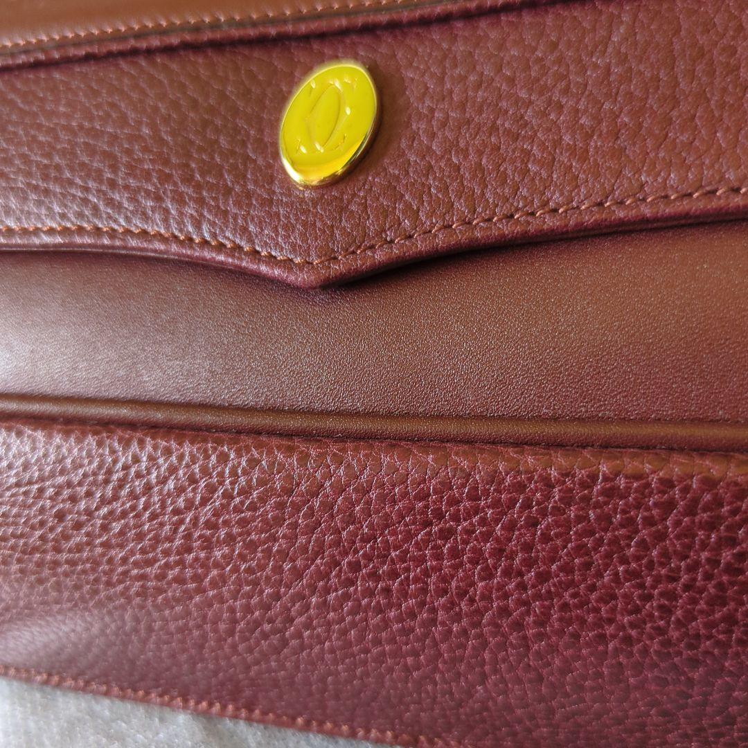 美品 Cartier カルティエ マスト クラッチバッグ バーガンディ