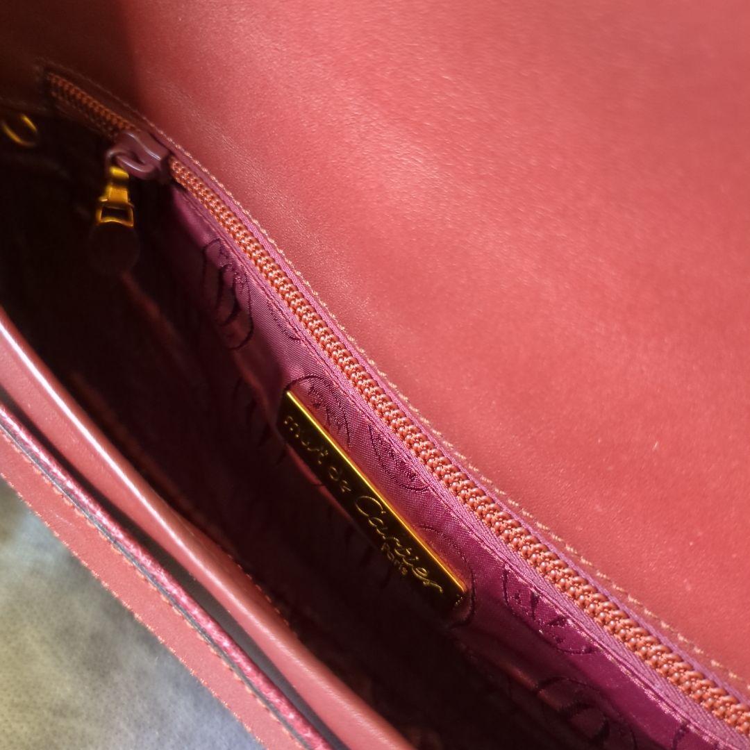 美品 Cartier カルティエ マスト クラッチバッグ バーガンディ