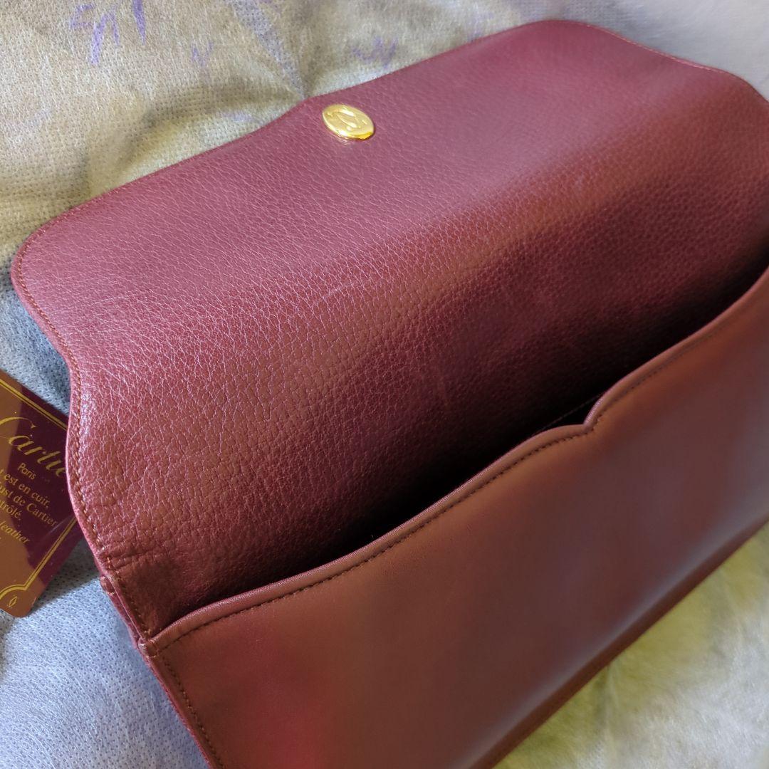 美品 Cartier カルティエ マスト クラッチバッグ バーガンディ