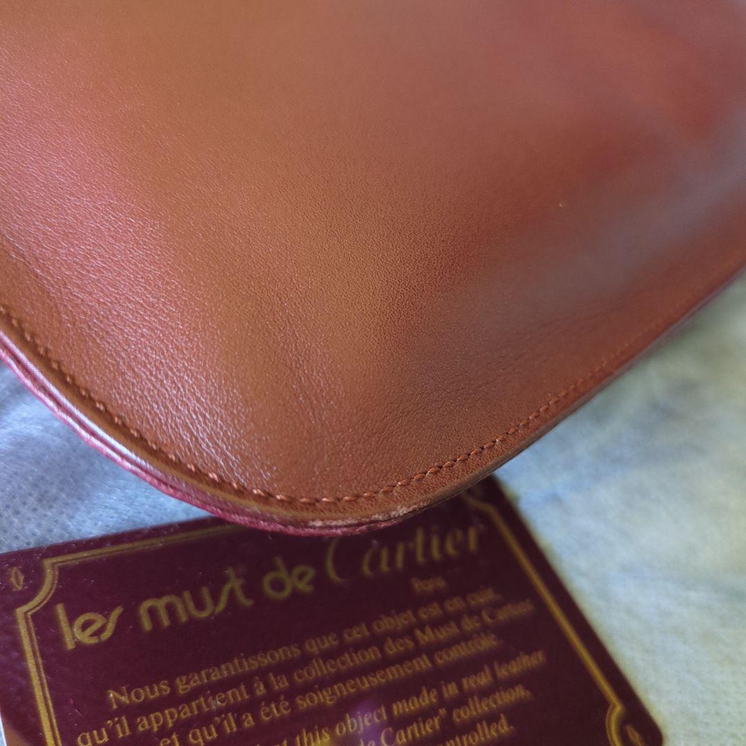美品 Cartier カルティエ マスト クラッチバッグ バーガンディ