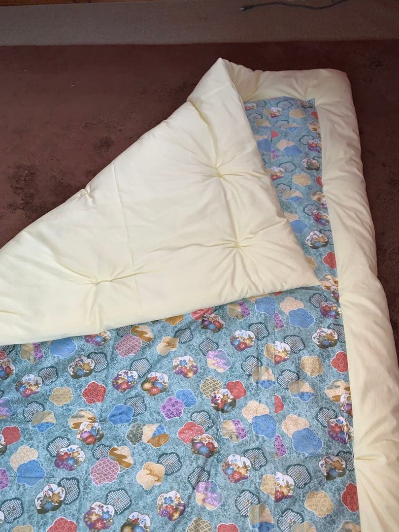 西川生地綿100%サテン手造り綿わた入りシングル掛布団155x200cmカバー付