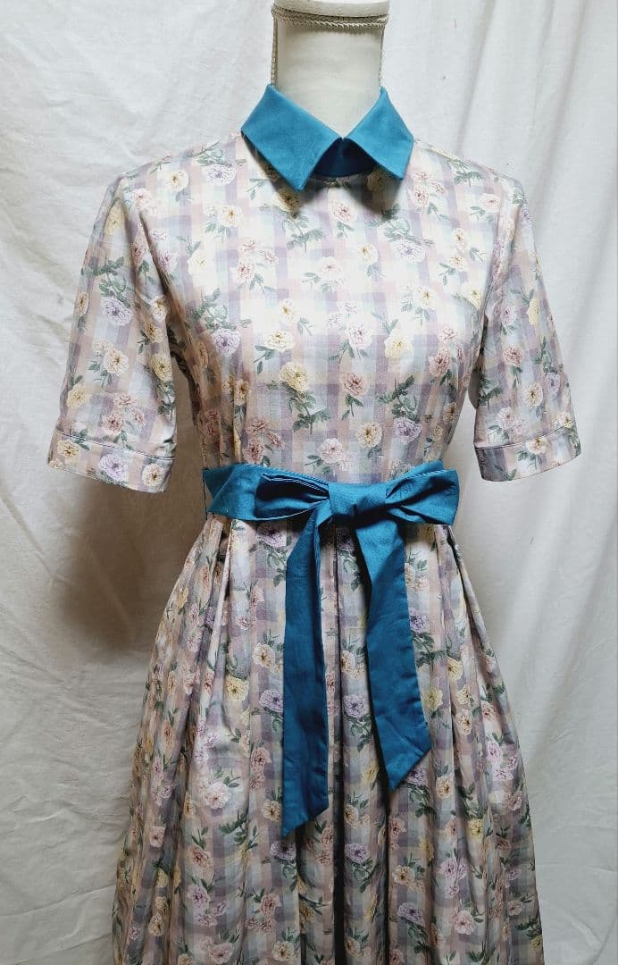 rimi様 リバティ生地使用 五分袖ワンピース