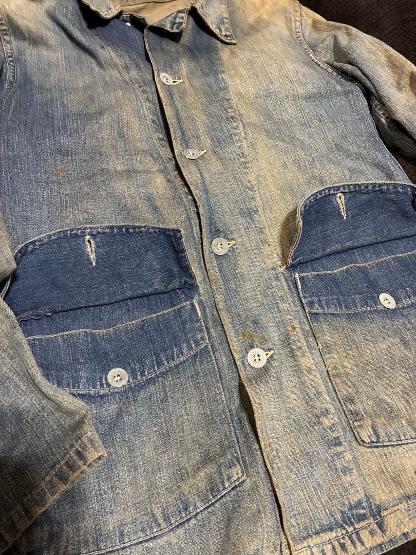 30s 40s 1940年代かな デニムカバーオール ビンテージ