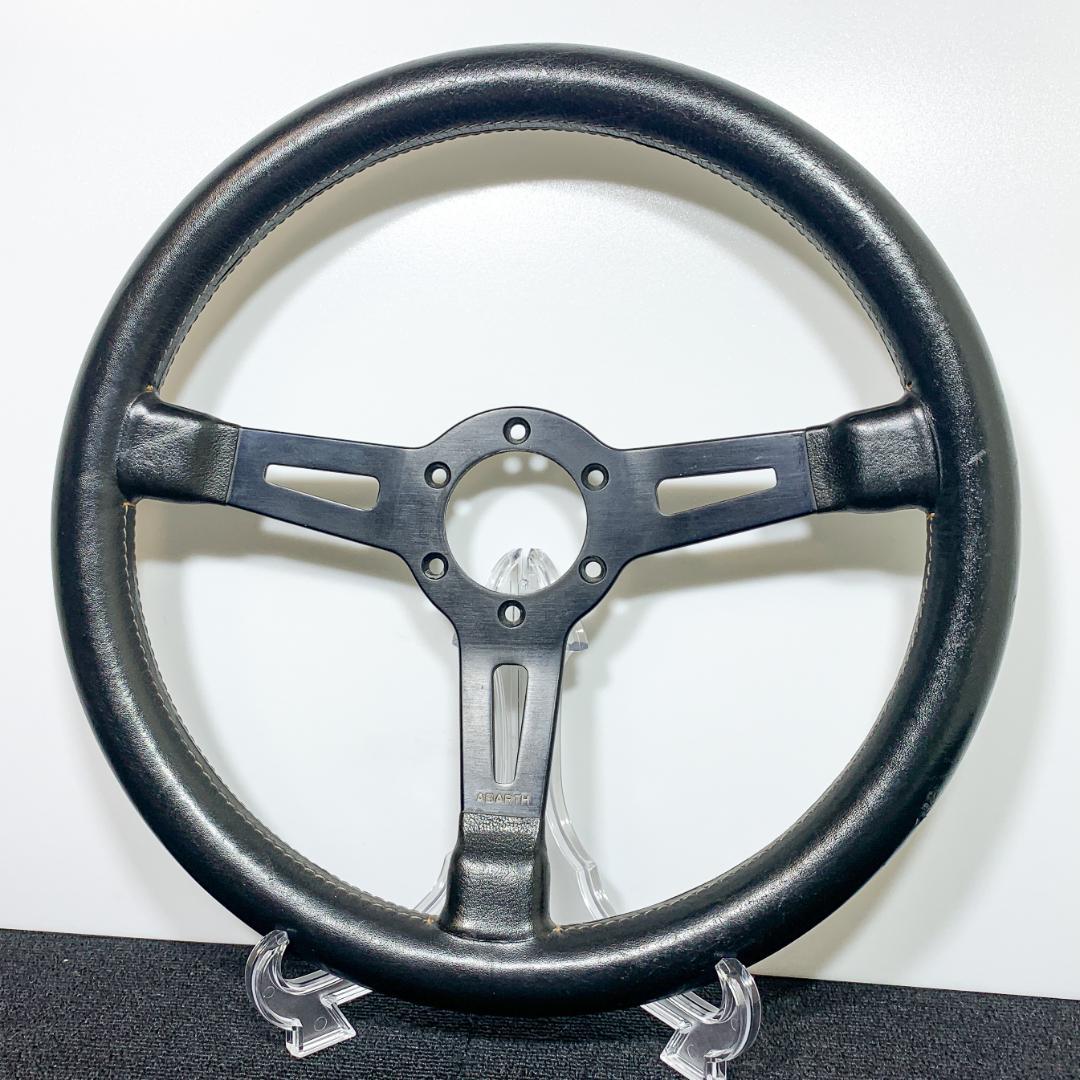 希少 アバルト ABARTH レザーステアリング 35パイ 当時物 艶有り 綺麗