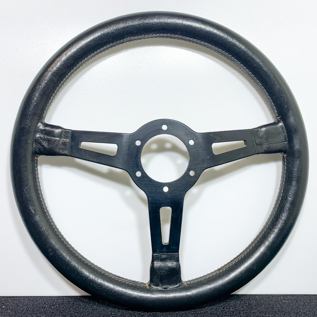 希少 アバルト ABARTH レザーステアリング 35パイ 当時物 艶有り 綺麗