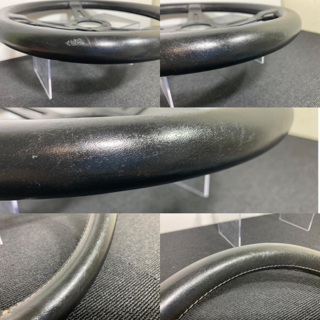 希少 アバルト ABARTH レザーステアリング 35パイ 当時物 艶有り 綺麗