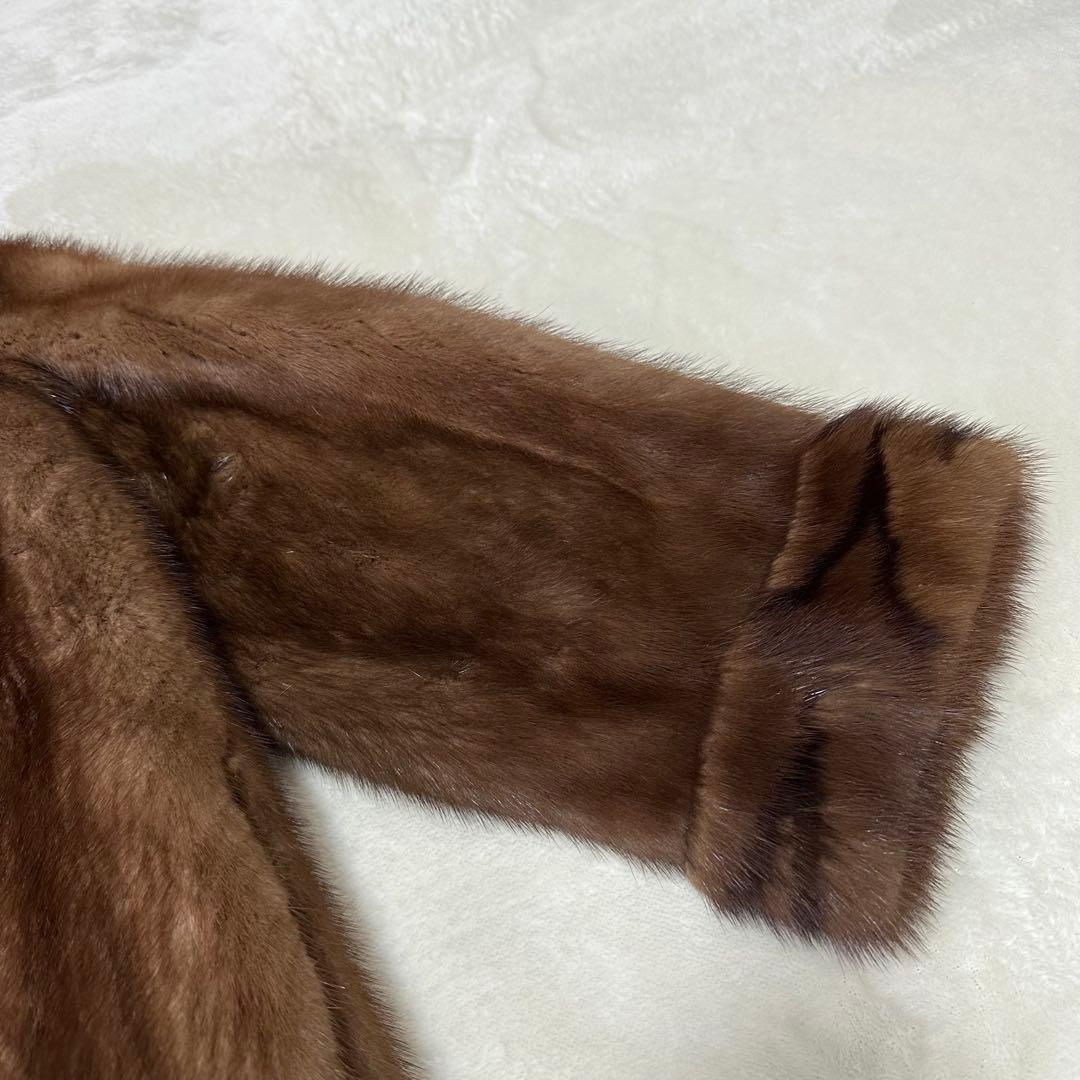 マリオヴァレンティノ ミンク 毛皮 リアルファー コート ブラウン XL 13号